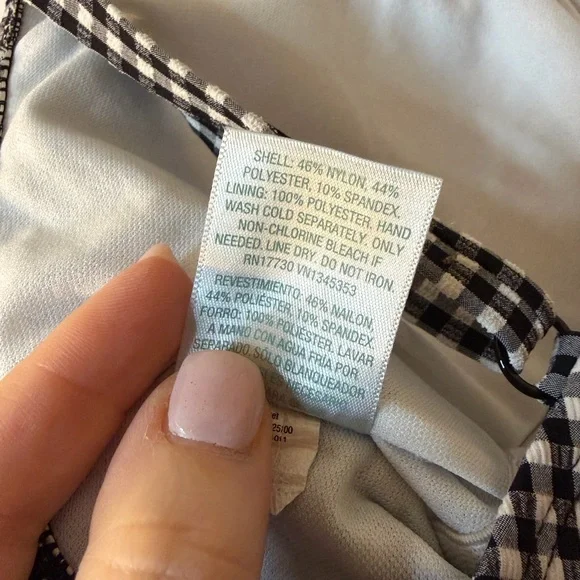 Kona Sol Gingham Black and White Swimsuit Medium - Picture 4 of 4